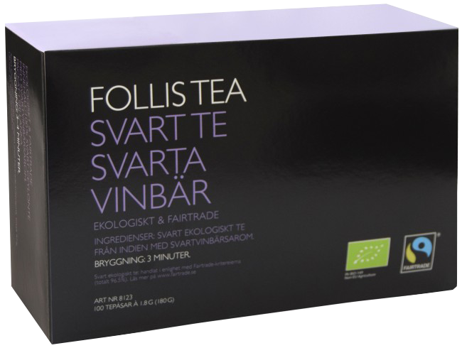 FOLLIS TE SVARTVINBÄR 100PÅSAR