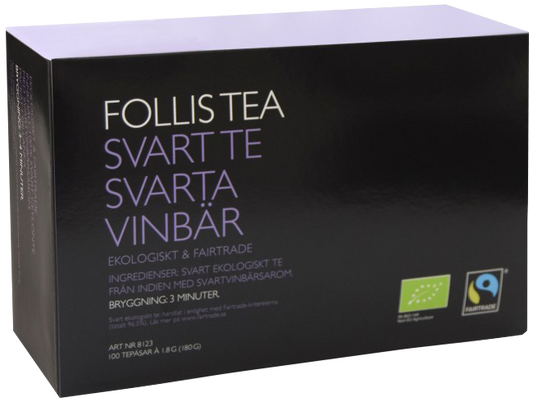 FOLLIS TE SVARTVINBÄR 100PÅSAR