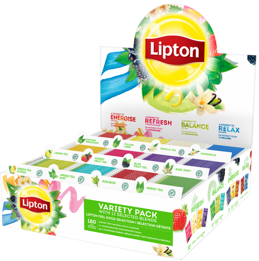 Lipton - Mixlåda 180 påsar te, 12 smaker