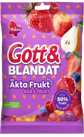 Gott & Blandat Äkta Fruktgodis Bär& Frukt 100 g