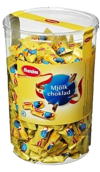 Marabou Mjölkchoklad - cylinder med styckgodis, 10 g/st