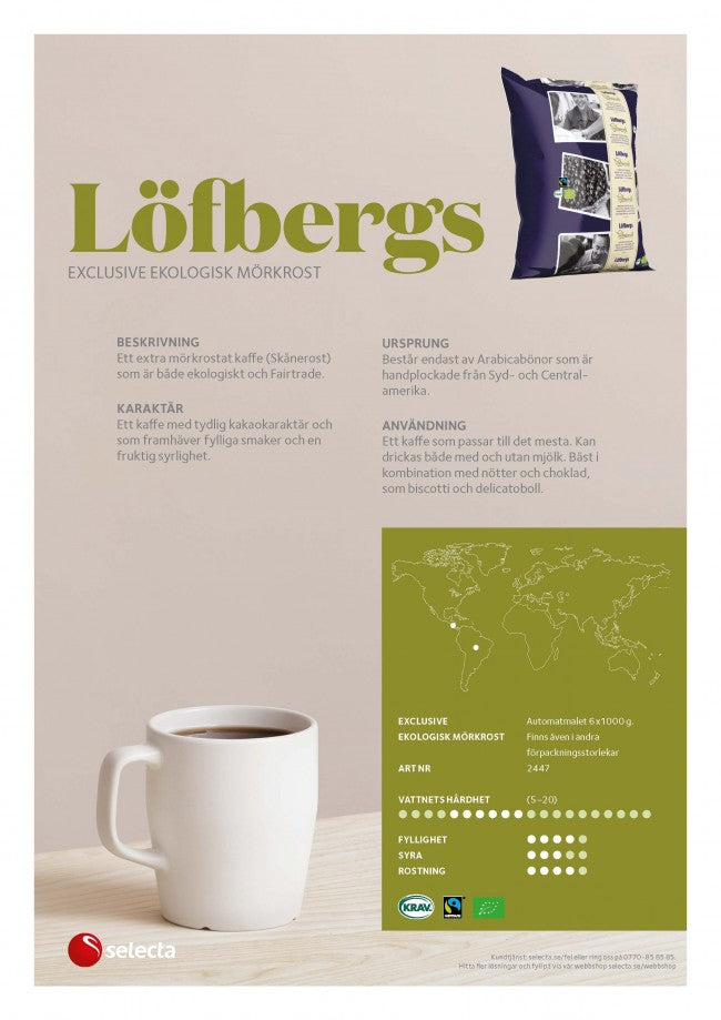 Löfbergs Exclusive Mörkrost - malet kaffe