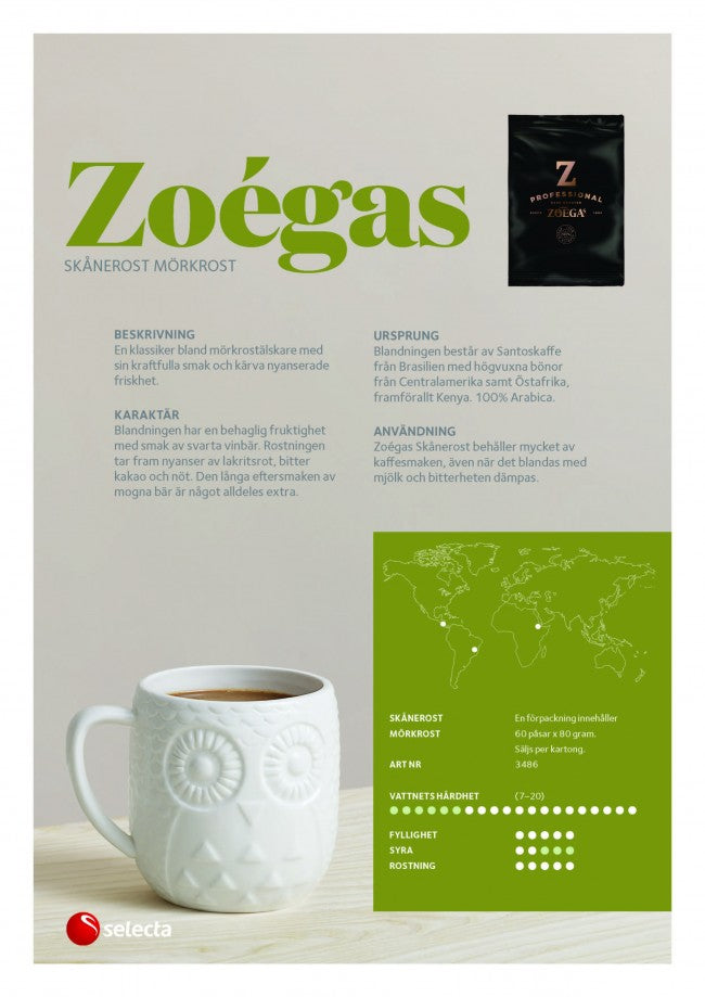 Zoégas Skånerost - malet kaffe - portionspåse